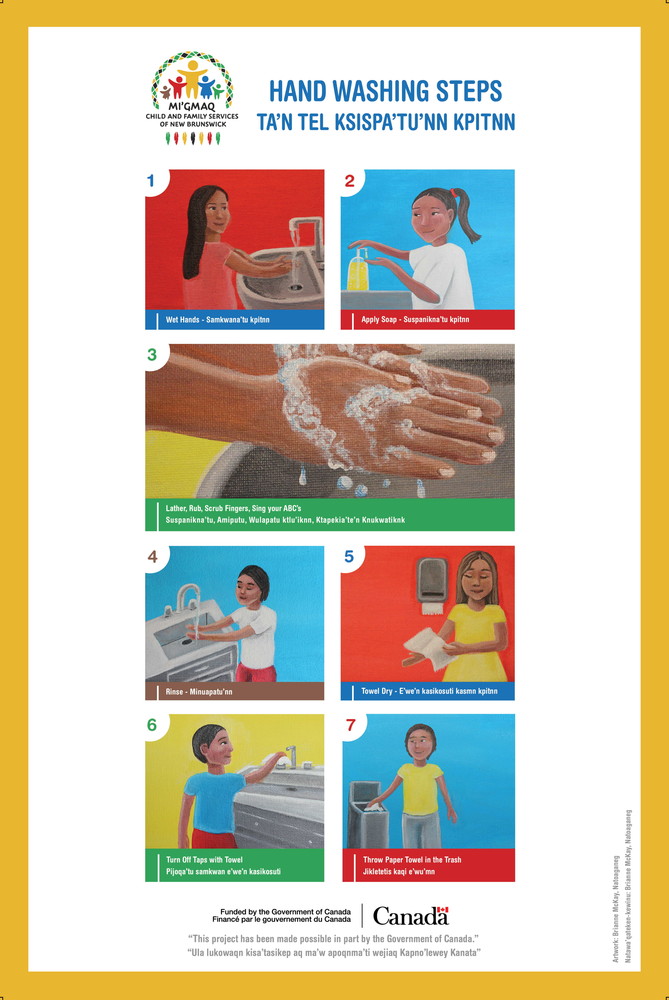 HAND WASHING STEPS / TA'N TEL KSISPA'TU'NN KPITNN | News | Mi’gmaq ...